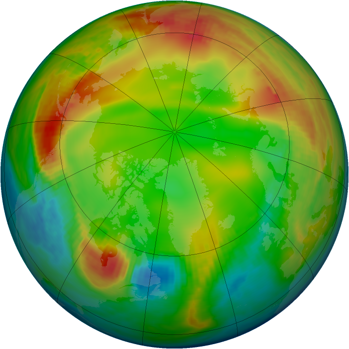 Arctic ozone map for 12 January 1980